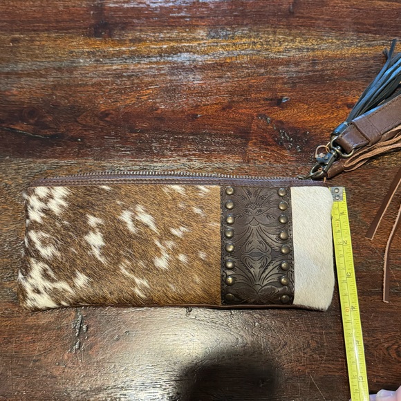 Idyllwind Cow Print Leather Wristlet - Picture 4 of 7